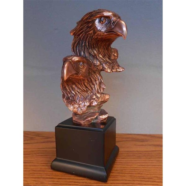 Marian Imports Marian Imports F55152 Two Eagle Heads Bronze Plated Resin Sculpture 55152